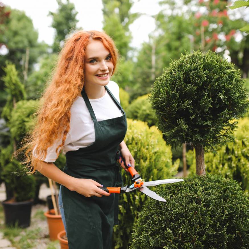 pretty-smiling-lady-gardener-with-redhead-curly-hair-standing-apron-holding-big-garden-scissors-while-happily-looking-camera-outdoors Pretty smiling lady gardener with redhead curly hair standing in apron and holding big garden scissors while happily looking in camera outdoors